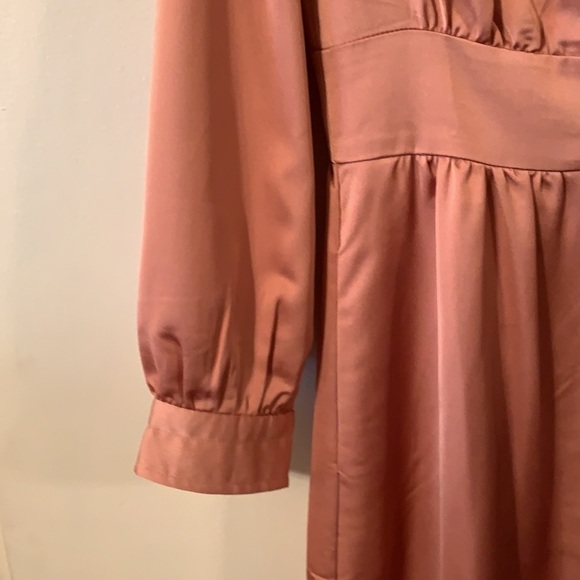 J Crew Satin Blush Pink Button Down Midi Dress 2T - Picture 7 of 15